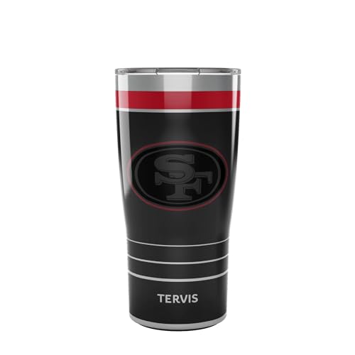 Tervis Traveler NFL San Francisco 49ers - Night Game Triple Insulated Tumbler Travel Cup Keeps Drinks Cold & Hot, 20oz, Stainless Steel Multicolor
