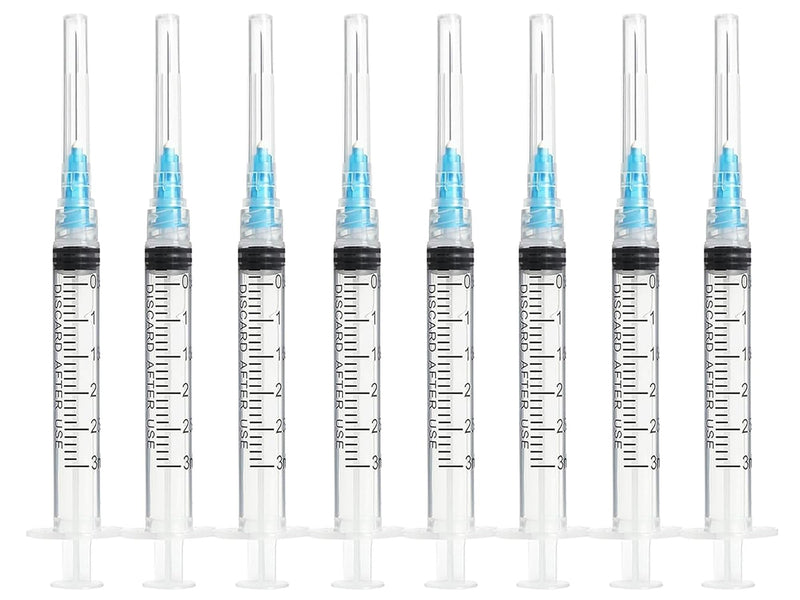 [Australia - AusPower] - 3ml Luer Lock Syringes with 23G, 1.0-inch Needle - Individually Sealed for Safe and Efficient Use (50Pack-3ml 23Ga 1inch) 50Pack-3ml 23Ga 1inch 