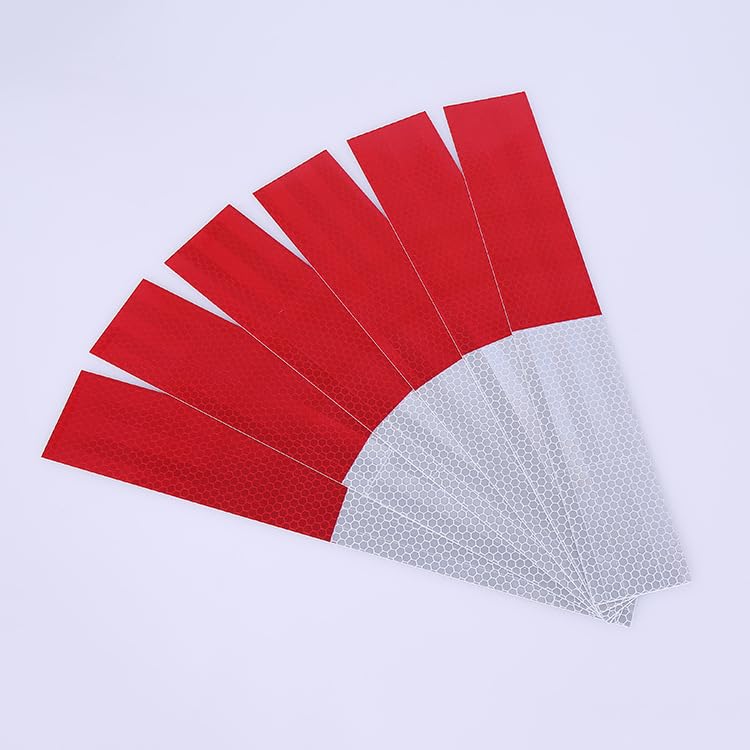 Reflective Tape 10 Pack Red/White, 2" x 12", Waterproof Self-Adhesive Safety Caution Warning Tape for Cars, Trucks, Trailers, Boats & Road Signs, Trailer Reflector 10 pcs