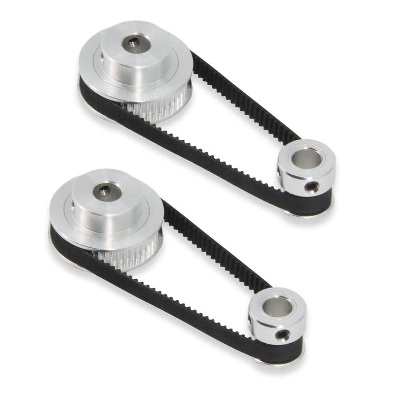 [Australia - AusPower] - Zeelo 2PCS Set GT2 Synchronous Wheel 20&60 Teeth 6.35mm Bore Aluminum Timing Pulley with 2PCS Length 200mm Width 6mm Belt (20-60T-6.35B-6) 20-60T-6.35B-6 