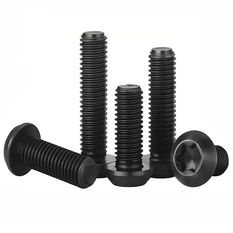 [Australia - AusPower] - 75Pcs Button Head Torx Drive Screws Bolts, Grade 10.9 Alloy Steel, M6 x 12/16/20/25/30 mm Star Drive Machine Screws Set with T30 Wrench, Black Oxide Finish, Fully Threaded Pitch : 1.0 mm Black-M6 Button Head Trox Screws 