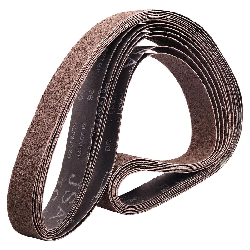 [Australia - AusPower] - 2 x 72 Inch Sanding Belts for Belt Sander, 60/80/120/240/400/600 Grit Calcined Aluminum Oxide Metal Sanding Belts Assortment, 6 Pack(2x72in) Mix Grits(60-600) 
