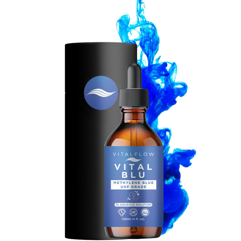 1% Methylene Blue Premium Pharmaceutical USP Grade Purity, Third-Party Tested for Quality, No Contaminants - Distilled Water Base - USP Grade Purity, Amber Glass Bottle - 100ml (3.8fl oz)