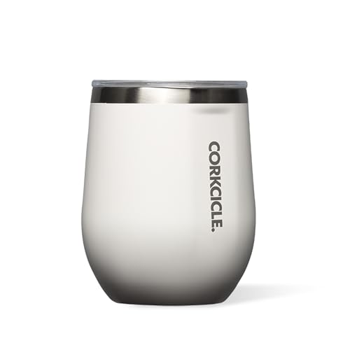 Corkcicle Stemless Wine Tumbler with Lid, 12 oz, Oat Milk