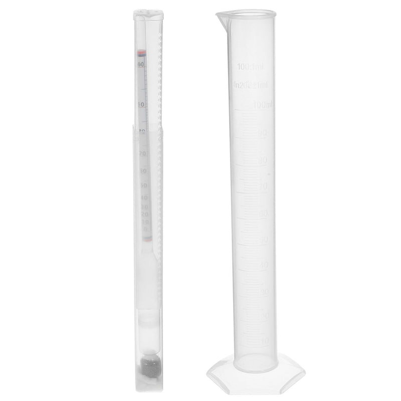 [Australia - AusPower] - Hemoton Alcohol Hydrometer Kit with Plastic Test Jar Specific Gravity Meter for Measuring Alcohol Content in Wine Beer Spirits 9.84 Inch Hydrometer Tube 