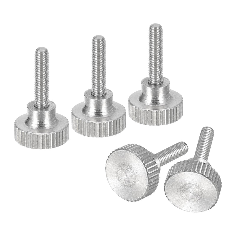[Australia - AusPower] - uxcell M3x12mm Knurled Thumb Screws, 5pcs 304 Stainless Steel Flat Knurled Head Thumb Screws Bolts with Shoulder Grip Knobs Fasteners 