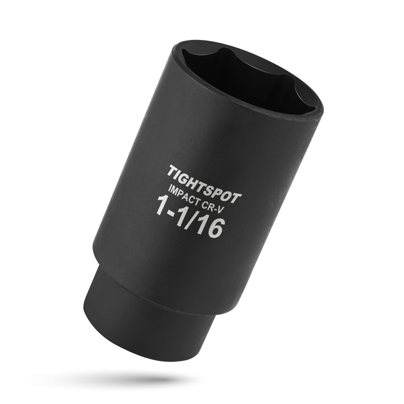 [Australia - AusPower] - TIGHTSPOT 1/2 Inch Drive - 1 1/16 Inch Deep Impact Socket with Anti-Rounding 6 Point Design, Heat-Treated CRV Steel 1/2” Drive Deep Socket 1/2” Drive 1 1/16” Deep Impact Socket - 6pt 