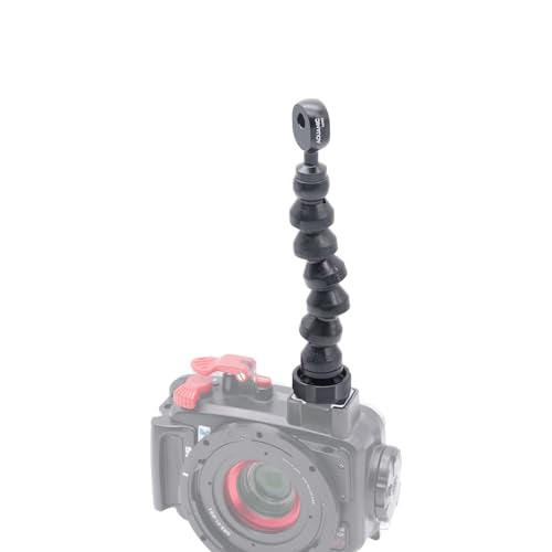 6" Flexible Extension Arm Mount with YS Head Adapter Connector, Diving 360° Adjustable Gooseneck 6-Section Lightweight Arm for Underwater Camera Housing Cold Hot Shoe Photography Gear Lighting System