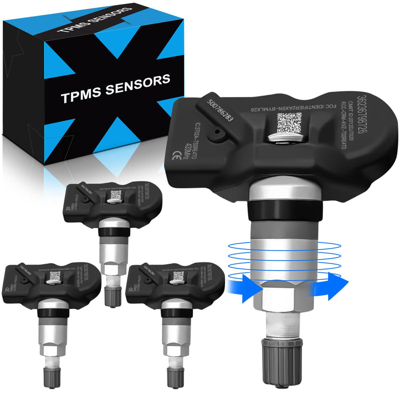 [Australia - AusPower] - 36236798726 Pre-Programed Tire Pressure Sensor Fit for:-BMW for:-Mini 530i 530xi 740i 328i 128i 335i M3 M5 M6 X3 X5 X6 Z4 Cooper 2002-2014, 433MHz TPMS Sensor (4) 