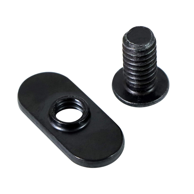 [Australia - AusPower] - 1/4"-20 Centered Slide in Economy T-Nut for T slot Track with 1/4"-20 x 1/2" Bolt, Applicable for 10 Series or 1.0'' Base Aluminum Extrusion, 20Packs (Black) Black 