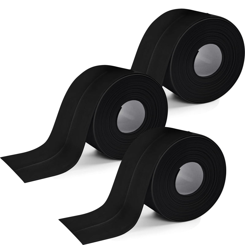 [Australia - AusPower] - 3 Rolls 1.5 Inch Caulk Tape Black Toilet Caulking Strip Self Adhesive Caulk Strip Bathroom Caulk Tape Sealing Strip Bathtub Tape Peel and Stick Caulk Strip, 10.5 Feet Each Roll 