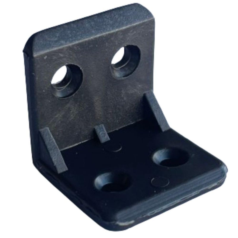 [Australia - AusPower] - Plastic L Brackets for Braces Joint 90 Degree Angle Corner with Screws, 4 Hole Furniture Corner Small Braces for Drawers, Kitchen,Bathroom Cabinets, 10 Pieces Brackets with 40 PCs Screws (Black-10PCs) Black-10PCs 