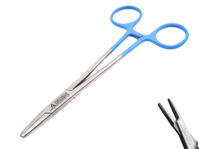 [Australia - AusPower] - Mayo Hegar Needle Holder Surgical Needle Driver by ARTMAN INSTRUMENTS (5.5 Inches Blue) 5.5 Inches Blue 