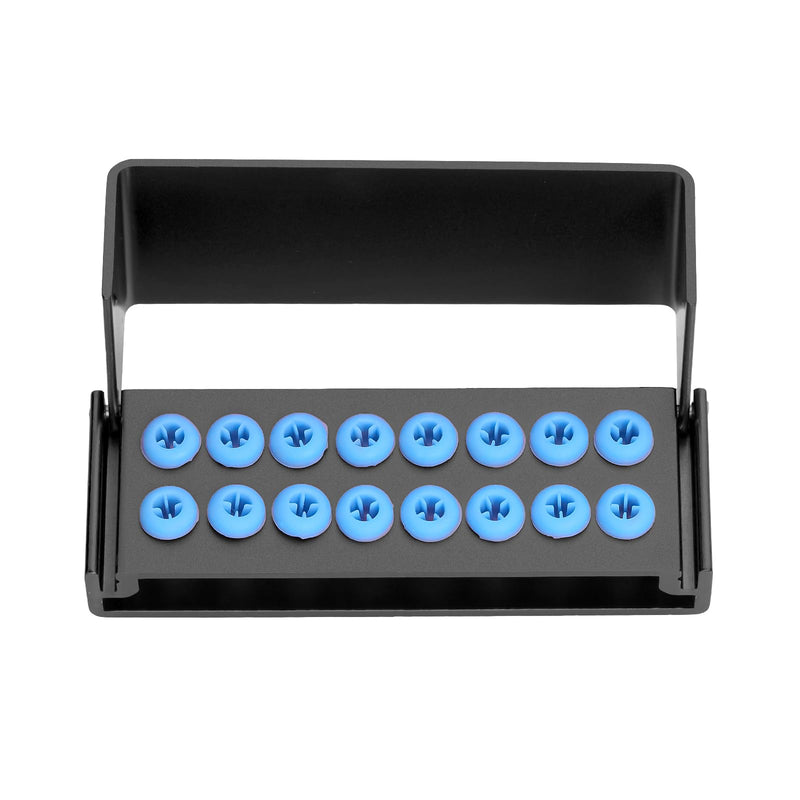 [Australia - AusPower] - 2Pcs 16 Holes Bur Block Holder with Silicon Cover Autoclavable Burs Block Case for Placing FG RA Burs (black) Black 