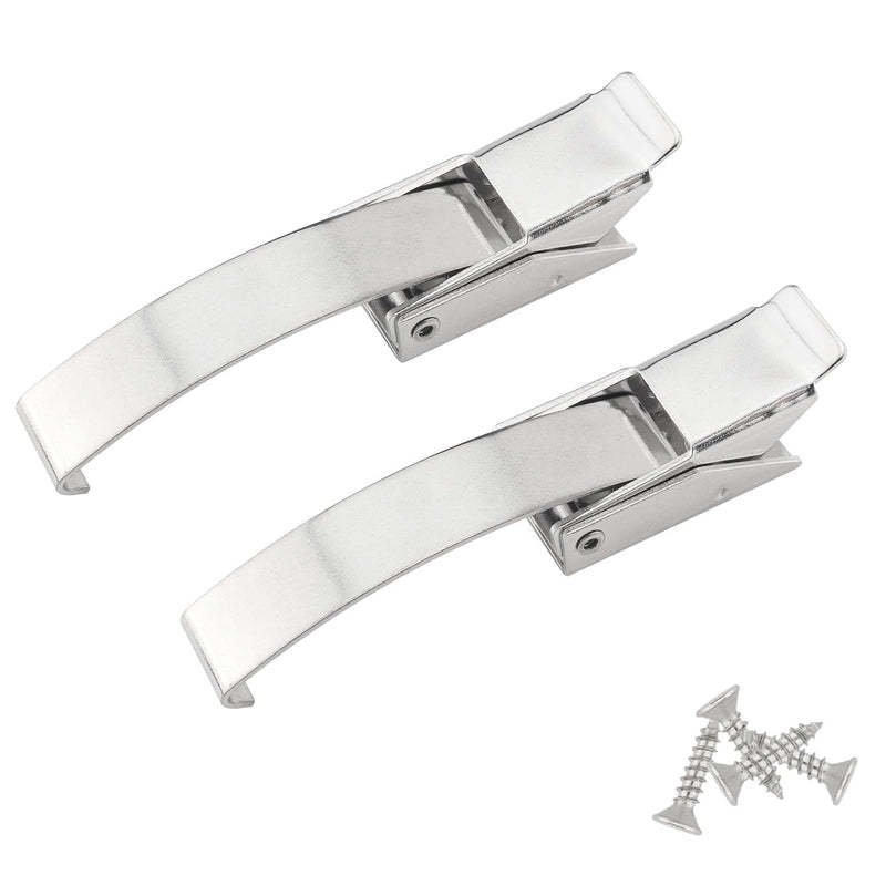 [Australia - AusPower] - 2PCS Large 304 Stainless Steel Draw Toggle Latch Spring Toggle Lock Buckle Spring-Steel Hook with Screws L(98mm) 