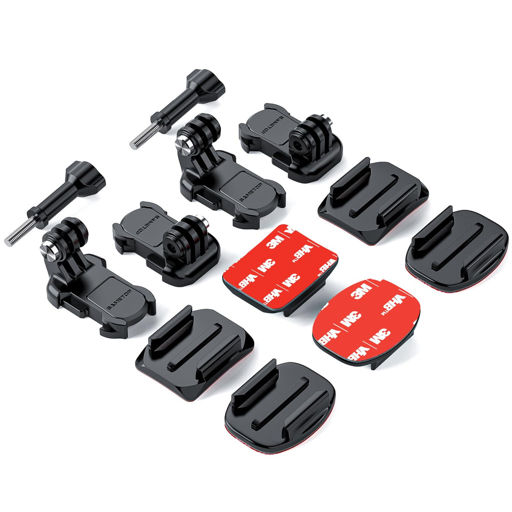 [Australia - AusPower] - Sametop Helmet Sticky Mounts Adhesive Buckle Mount Screw Accessory Kit Compatible with GoPro Hero 12 11 10 Max 9 8 7 6 5 Session DJI Osmo Insta360 AKASO Action Cameras (12 in 1) 
