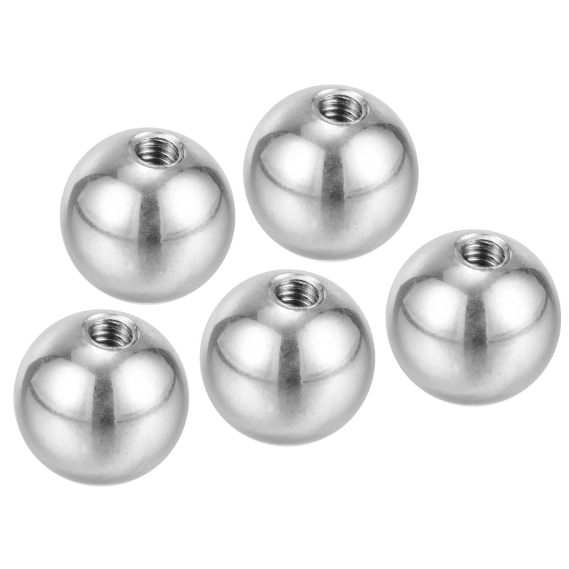 [Australia - AusPower] - PATIKIL M4x15mm Ball Nuts Knob, 5 Pack Female Thread 304 Stainless Steel Round Blind Hole Screw Cap Cover for Lighting Machinery DIY Decoration, Silver 