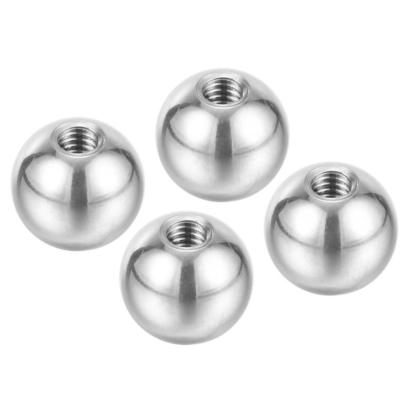 [Australia - AusPower] - PATIKIL M4x12mm Ball Nuts Knob, 4 Pack Female Thread 304 Stainless Steel Round Blind Hole Screw Cap Cover for Lighting Machinery DIY Decoration, Silver 