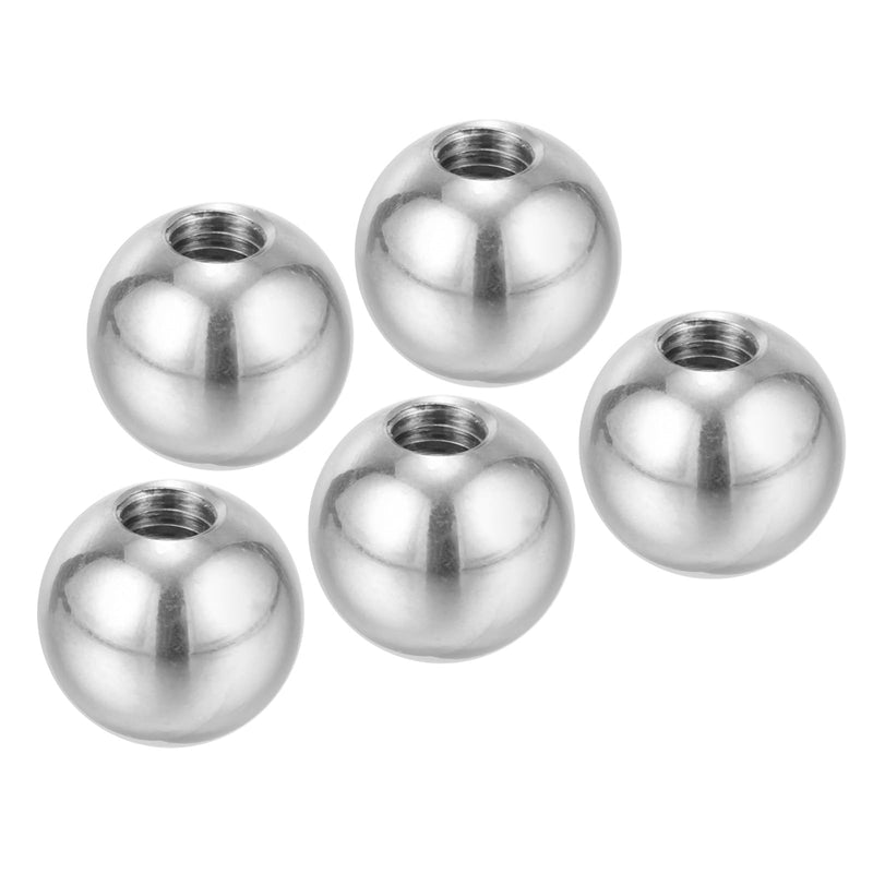 [Australia - AusPower] - PATIKIL M6x16mm Ball Nuts Knob, 5 Pack Female Thread 304 Stainless Steel Round Blind Hole Screw Cap Cover for Lighting Machinery DIY Decoration, Silver 