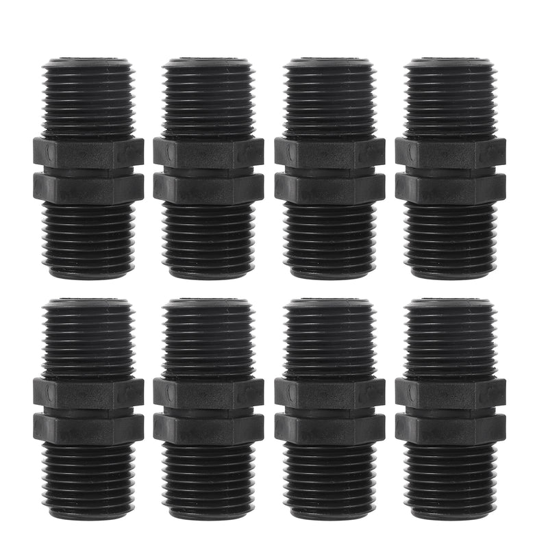 [Australia - AusPower] - 10 Pcs Head Pipe Riser 1/2 Inch MPT Double Male Pipe Thread Head Pipe Riser for Garden Lawn Irrigation System (1/2 male to 1/2 male straight coupling) 1/2 male to 1/2 male straight coupling 