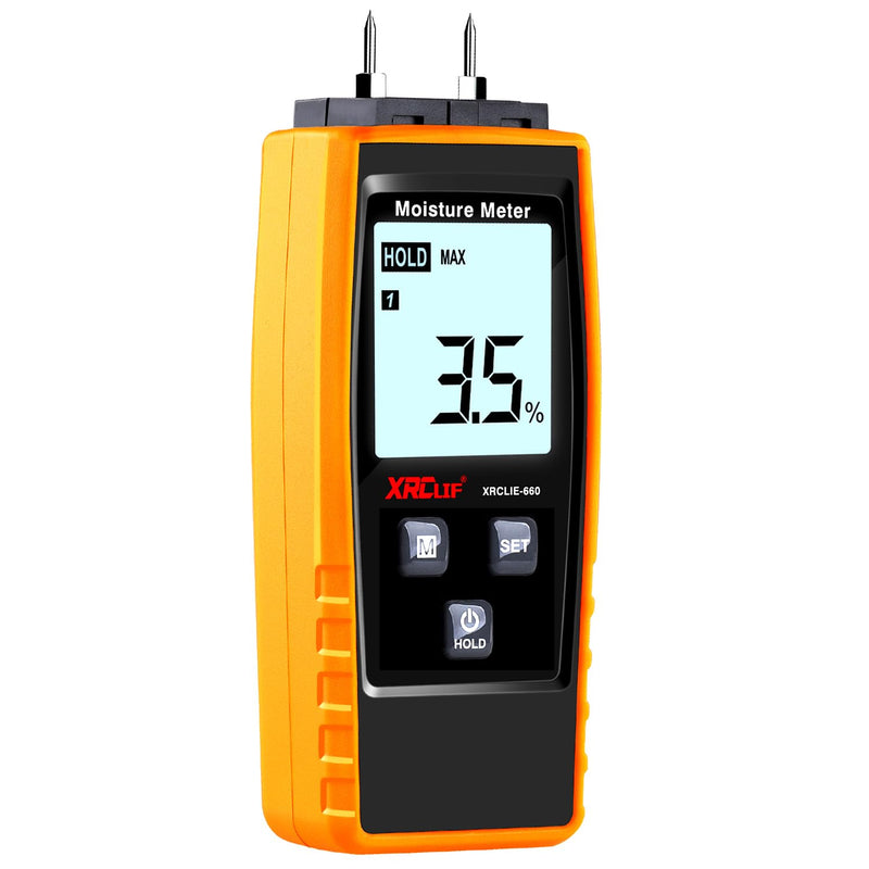 [Australia - AusPower] - Wood Moisture Meter, Firewood Moisture Meter, Moisture Meter for Drywall, Lumber, Logs Concrete, Carpet, Building Material, Hardwood - Wood Moisture Tester (Pin-type) 