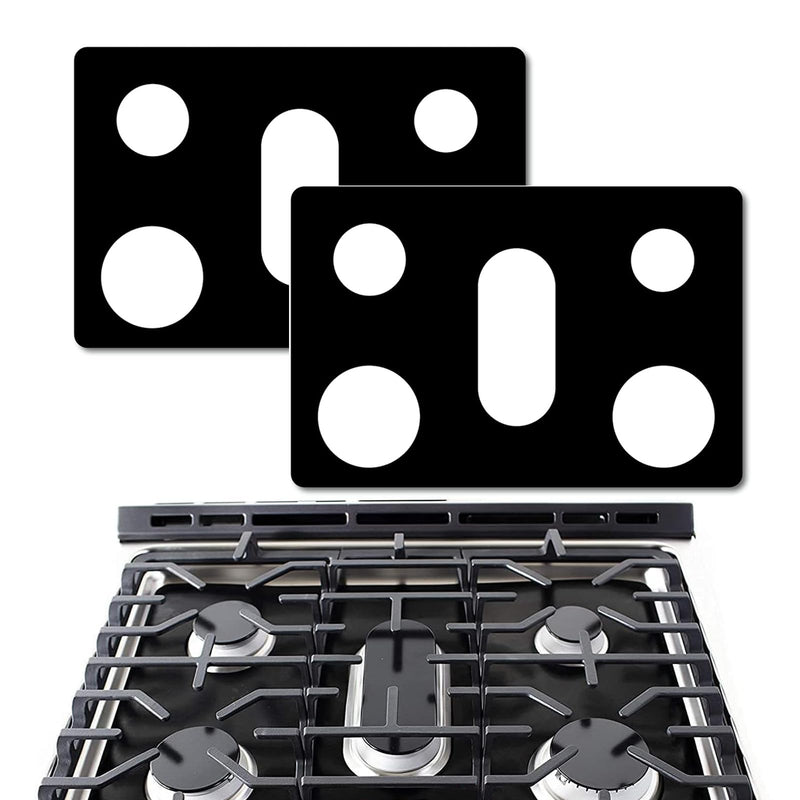 [Australia - AusPower] - Gas Stove Top Burner Covers Protectors for Samsung Gas Range Stove Mat, Non-Stick Oven Liners Mat Gas Reusable Washable Keep Stove Clean Stove Guard - 2 Pack 