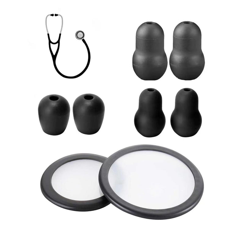 [Australia - AusPower] - 8Pcs 3 Sizes(S/M/L) Littmann Stethoscope Replacement Ear Tips Pieces Diaphragm, Littmann Stethoscope Accessories Repair Kit Ear Bud Plug Cover Large Medium Small Stethoscope Diaphragm Drum Spare Parts 