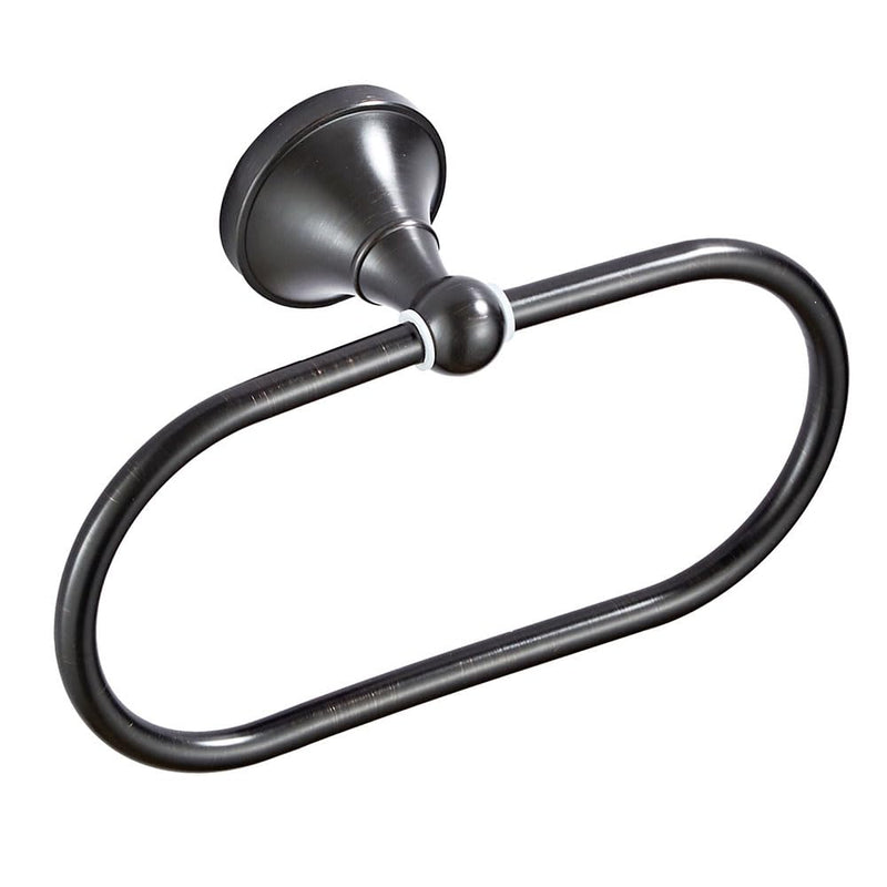 Antique Brass Oval Towel Ring 8.26'' /21cm Bathroom Towel Hanger Cabinet Towel Holder for Bathroom Kitchen Accessories Wall Mounted (Black) Black