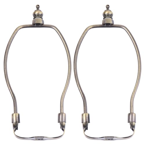 2 x Lighting Accessories Lamp Harps and Adapter Lamp Making Set Holder for Lamp Harp Holder Lampshade Base Alloy Coating Horn Frame Adjustable