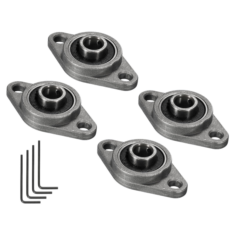 [Australia - AusPower] - uxcell 4pcs KFL08 Flanged Pillow Block Bearings 8mm Bore, Zinc Alloy Self Aligning Flange Mounted Bearings 