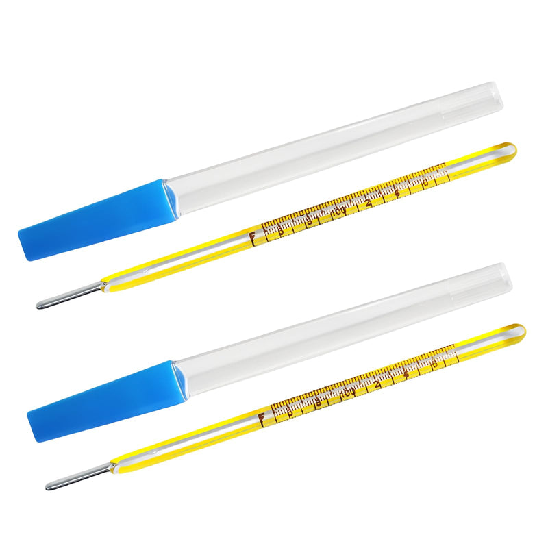[Australia - AusPower] - ℃&℉ Oral Thermometer for Adults and Kids 2PCS - Glass Rectal Thermometer for Baby - Basal Body Thermometer - Non Infrared Digital Thermometer - Accurate Easy Reading by HARIKA LIFE 