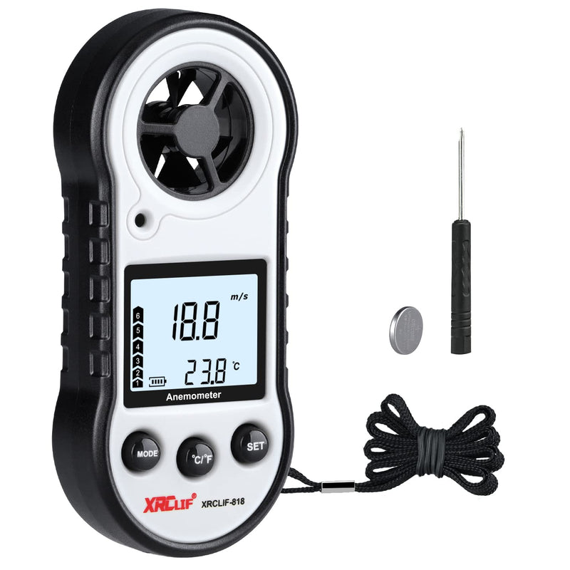Digital Anemometer Handheld, Wind Speed Meter Wind Gauges Air Flow Velocity Meter, Measuring Wind Chill Temperature Speed, Wind Meter Thermometer Gauge for Shooting Windsurfing Fishing