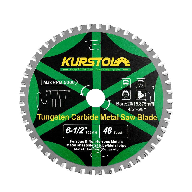 Circular Saw Blade for Metal 165 x 20 x 15.875 mm 48 Teeth | Carbide circular saw blade for iron, ferrous and non-ferrous metals, iron pipes, rebar steel 165mm 1