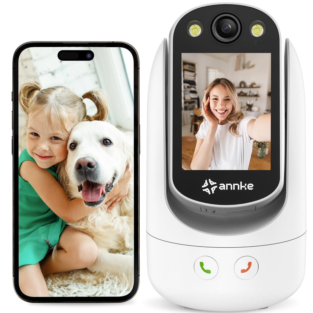 [Australia - AusPower] - ANNKE Indoor Security Camera, Two-Way Video Nanny Cameras for Home, WiFi Pet/Cat/Dog Cam with Speaker, Phone app, 2.8-inch Screen, Night Vision, 24/7, AI Motion Detection, for Baby, Elderly, Puppy Full Ultra-HD 