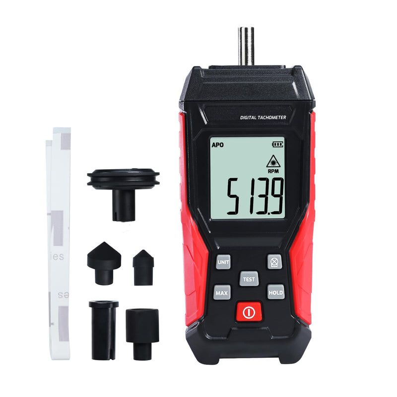 [Australia - AusPower] - Digital Tachometer 3~100000RPM Non-contact and Contact Range from 3 to 19,999 RPM Handheld Speed Meter with Backlight, Max/Min/AVG RPM for Automotive Diagnostics, Industrial Machinery, HVAC Systems 