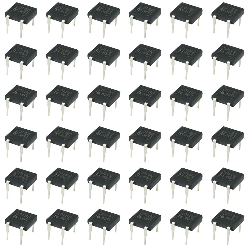 [Australia - AusPower] - 30PCS Inline Rectifier Bridge Stack DB107 1A 1000V Electronic Silicon Diode Single Phase Glass Passivated Bridge Rectifier for Printed Circuit Boards 