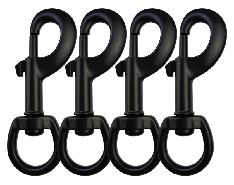 [Australia - AusPower] - Garwor 3/4" Heavy Duty Swivel Snap Hooks Black Electrophoresis Coating, 4Pcs Dog Clips Trigger Snaps Dog Leash Hook Key Chain for Linking Pet Leash Flag Hooks 3/4”-J-4 Pcs 