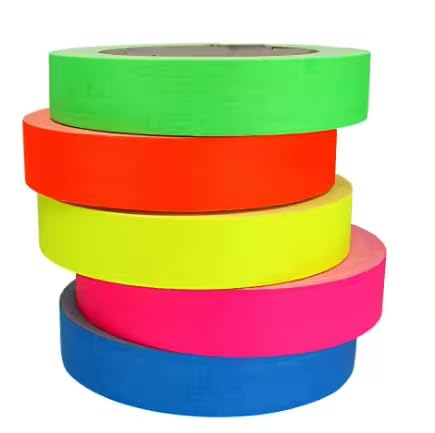 [Australia - AusPower] - Neon Gaffer Cloth Tape, Fluorescent Colors Pro Gaff Tape Duct Tape UV Blacklight Glow in The Dark Tape for UV Party 0.6 inch x 16.5 feet, 5 Pack 