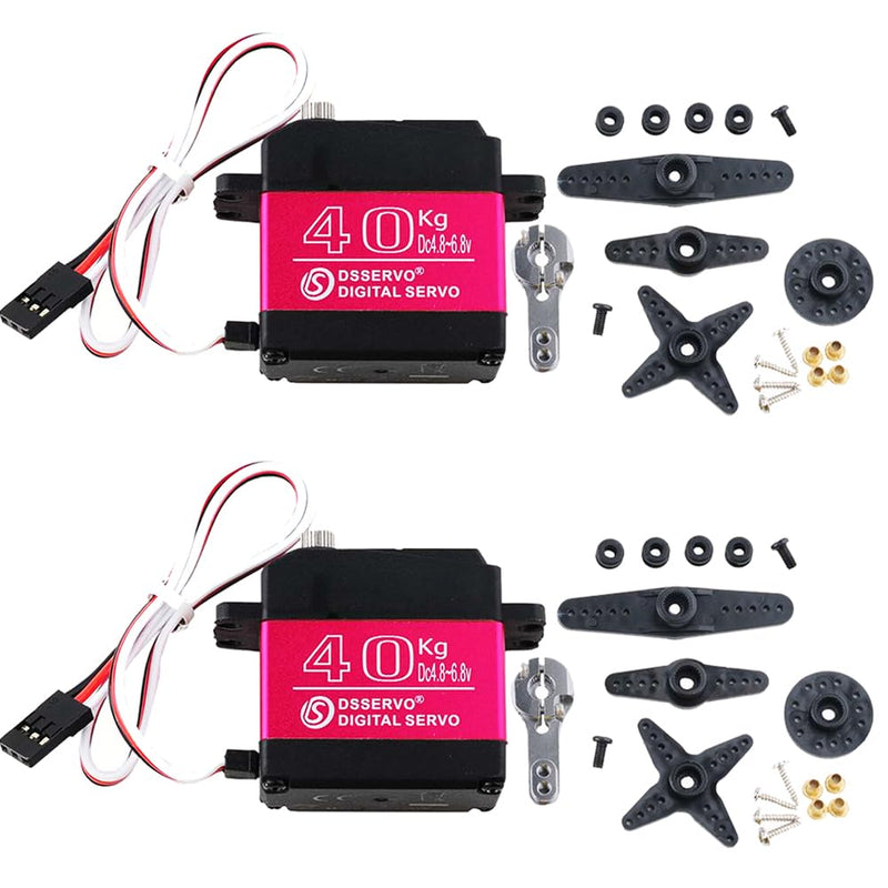 [Australia - AusPower] - 40KG Digital Servo High Speed Servo Motor 45 kg/cm Full Metal Gear Servo DS3240 for 1/8 1/10 1/12 Scale RC Boats and Cars (Control Angle 270°, Pack of 2) 2PCS 40KG DS3240 - 270° 