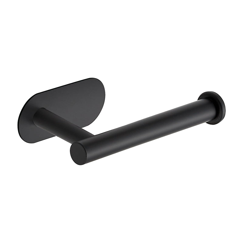 Joy Design 3 Pack Adhesive Toilet Roll Holder Stand - Matte Black SUS304 Stainless Steel, Rustproof Toilet Paper Holder No Drilling Tissue Holder for Kitchen Bathroom Wall Mount Bathroom Tissue Holder