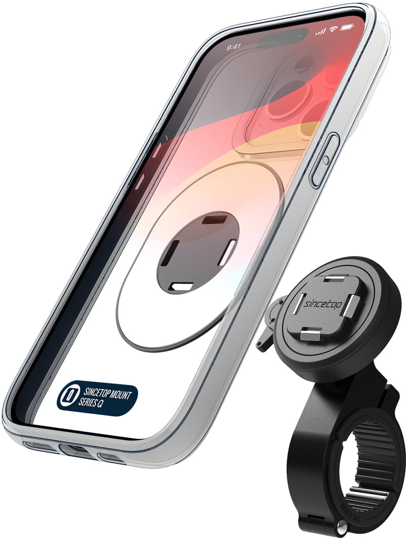 [Australia - AusPower] - sincetop Series Q [ Quad ] Bike/Motorcycle Phone Mount - Quick Lock & Release - Aluminum Alloy Holder - Compatible with Mountain Bicycles, Electric Bikes, Motorcycles, and Scooters Handlebar Mount - Series Q 