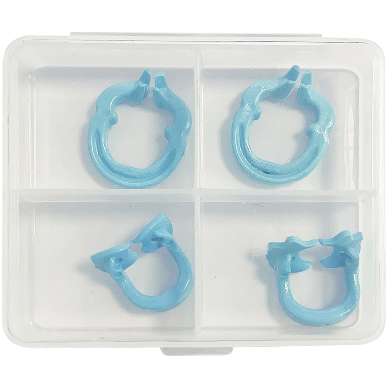 [Australia - AusPower] - 4-Piece Dental Rubber Dam Clamps Set, Hard Resin Material, includes Anterior and Posterior Rubber Barrier Clips, Endodontic Rubber Dam Holders, Autoclavable Dentist Tools for Tooth Isolation Blue 