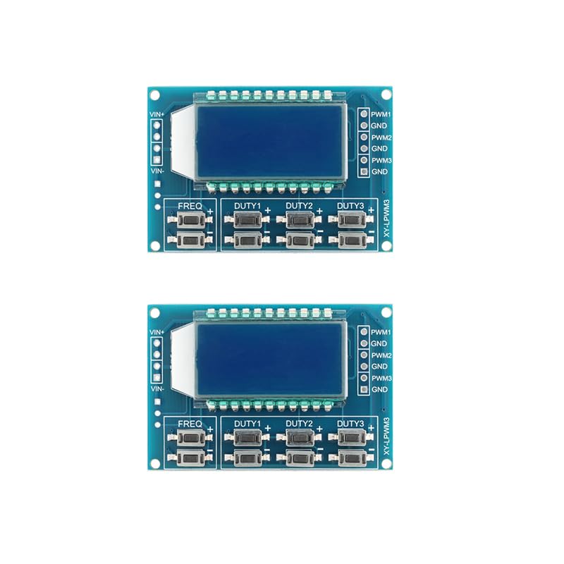[Australia - AusPower] - 2PCS 3Channel PWM Pulse Signal Generator Frequency Adjustable Square Wave Rectangular Wave 1Hz-150kHz,Independent Duty Cycle with LCD Display 