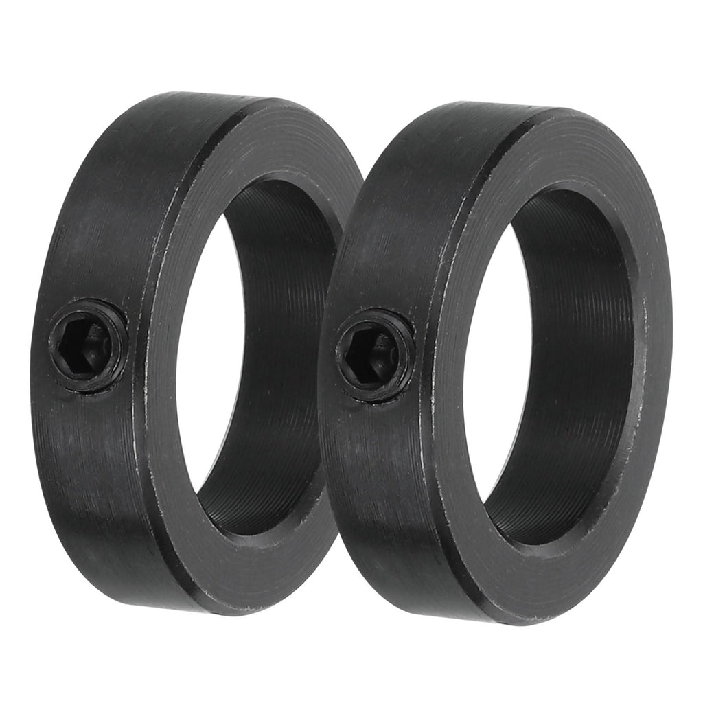 MECCANIXITY Shaft Collar 1 Inch Bore Carbon Steel Set Screw Style Clamping Collars Black 2 Pcs