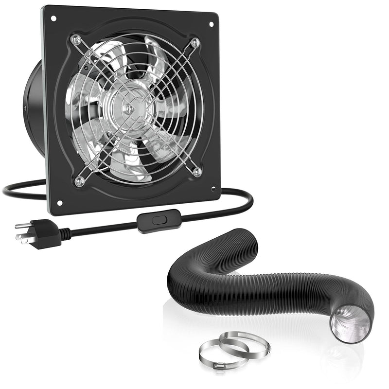 [Australia - AusPower] - 8 Inch Kitchen Ventilation Fan Kit - 8" Exhaust Fan + 8â€œ 8FT Dryer Vent Hose for Home Office Inductrial HVAC System Ventilation Use 