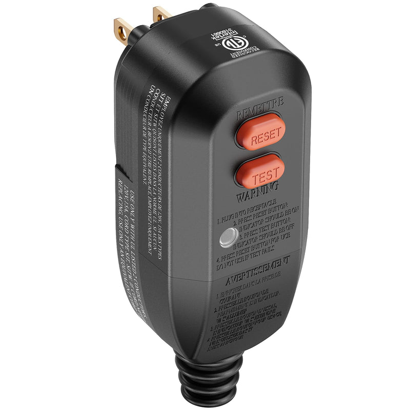 [Australia - AusPower] - GFCI Plug Replacement Auto Reset 15 Amp 3 Prongs, Waterproof, Ground Fault Circuit Interrupter Safety Plug for Air Conditioner, Hot Tub,Ovens,Pumping,Weeder,1 Pcs 1 