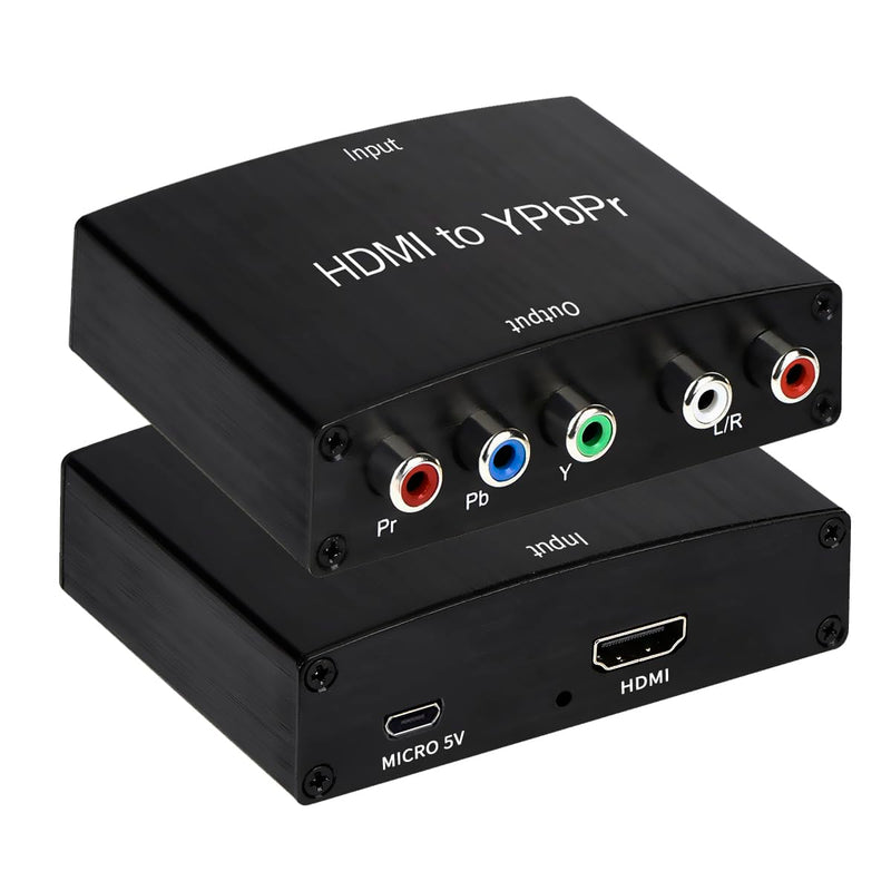 [Australia - AusPower] - HDMI to Component Converter, HDMI to YPbPr 5RCA RGB + R/L Converter V1.4 with R/L Audio Output Support for MacBook, Blu-Ray, DVD, PS4, DVD, PSP, Xbox 360 Black-1 