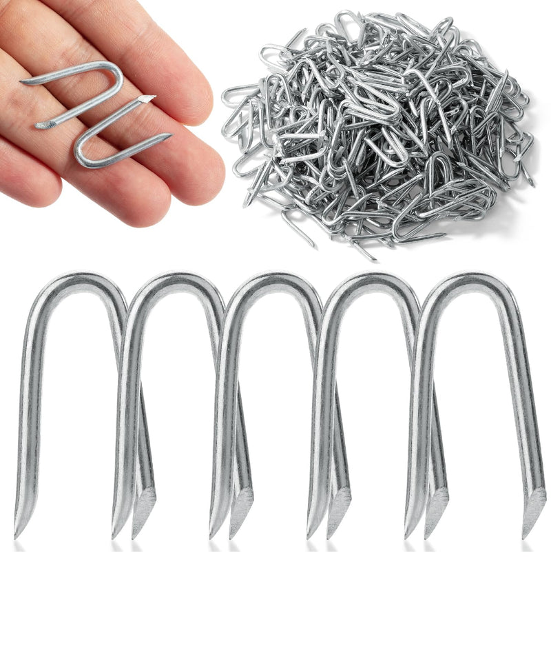 [Australia - AusPower] - Bates- Fence Staples, 200 pcs, 1", Galvanized Steel Fencing Staples, U Shaped Nails for Wood, U Nails for Wood, Fence Nails, Wire Fence Staples for Wire Fencing, U Nails for Fencing Nails 