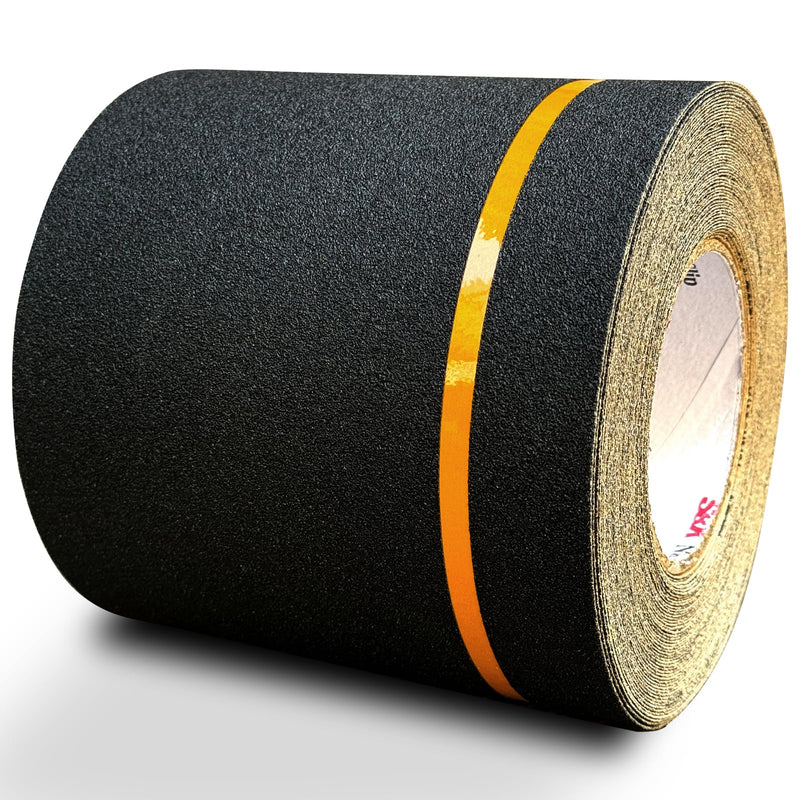 S&X Heavy Duty Anti Slip Tape 6 Inch x 60 Ft, 2X Longer Enhanced Adhesive Grip Tape with Reflective Strip, Outdoor Stair Treads Non-Slip for Steps Ramps Boats Decks Long-Lasting 6" X 60' Black/Reflective