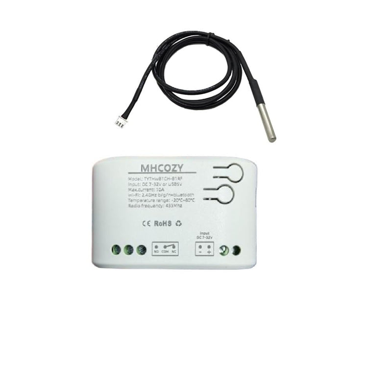 [Australia - AusPower] - Tuya app 1 Channel WiFi Temperature Sensor Relay Switch,Dry Contac Compatible with Alexa Google Home 1CH 